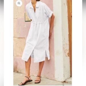 Nation LTD White Button-Front Midi Shirt Dress